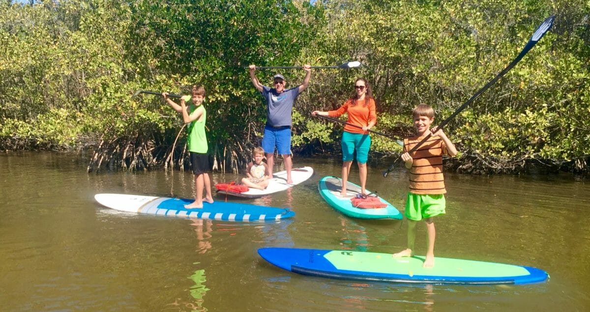 Family stand up paddle outing near Cocoa Beach, FL