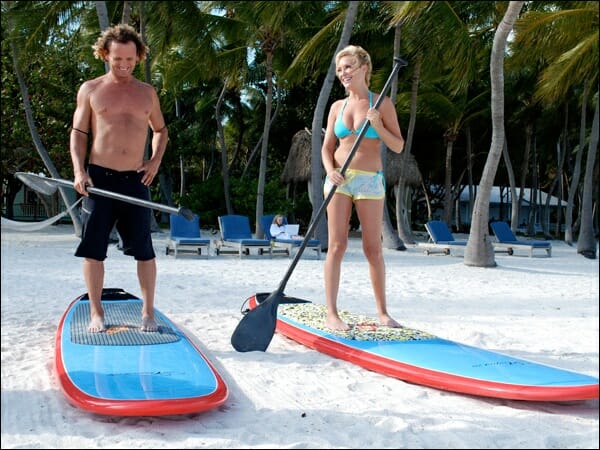 Girard Middleton teaching Bridget how to SUP on the Travel Channel’s Bridget’s Sexiest Beaches 2008 Girard Middleton teaching Bridget how to SUP on the Travel Channel's Bridget's Sexiest Beaches 2008
