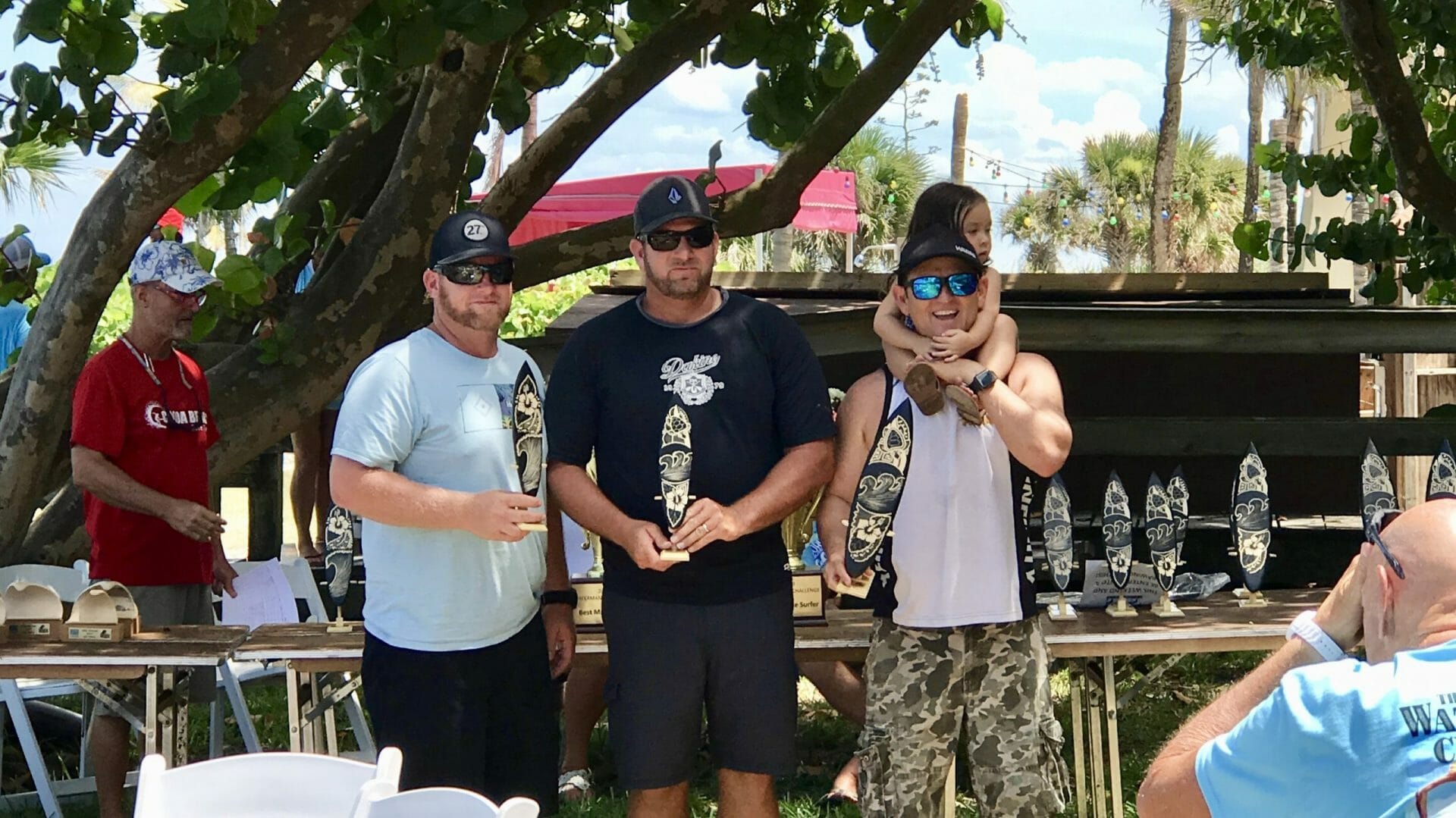 SoBe Surf Owner Girard Middleton at Podium for winning Waterman’s Challenge SUP Surfing June 2019