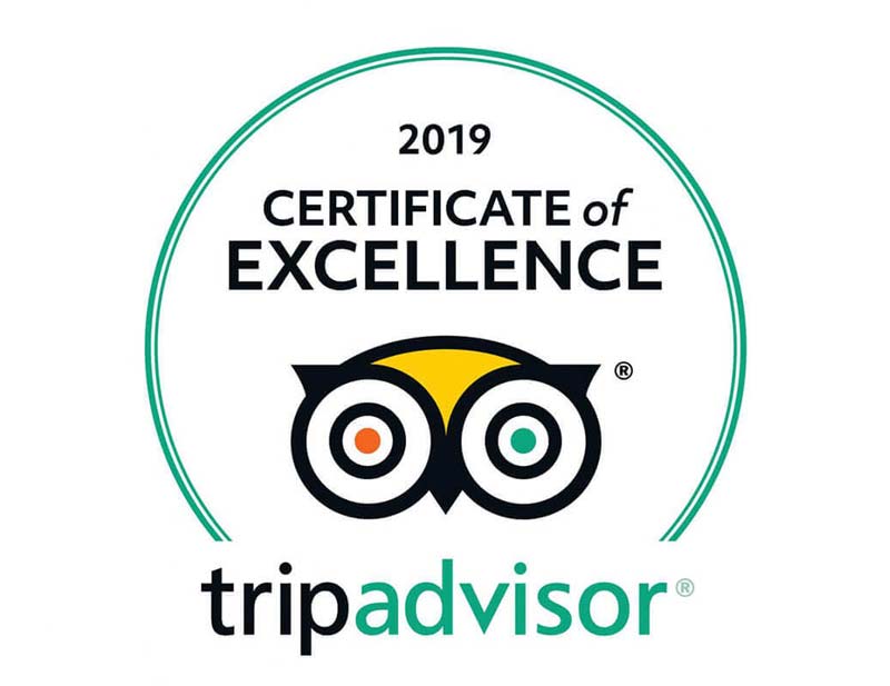 TripAdvisor 2019 certificate of excellence