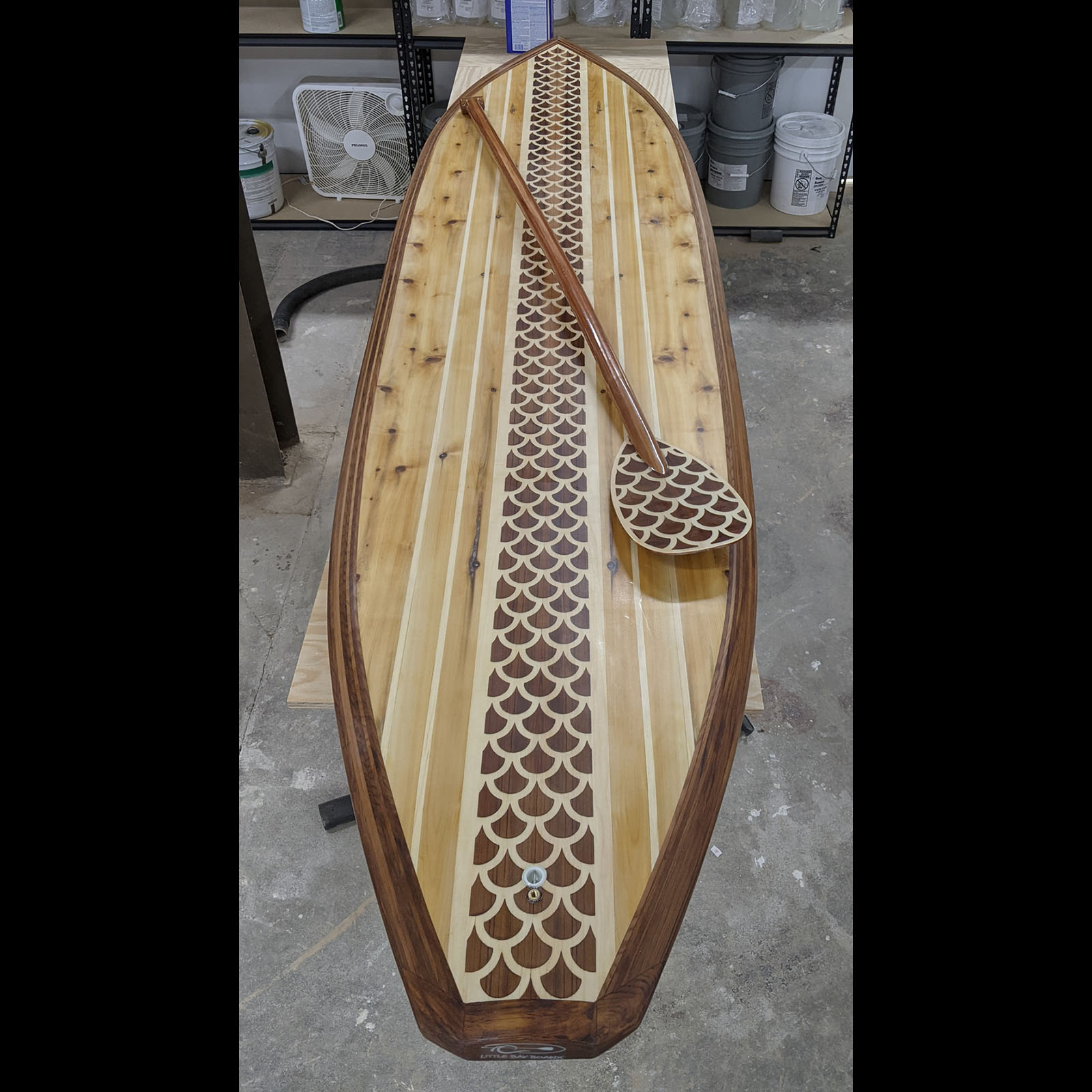 The Fishy Handcrafted Wood SUP w/ Paddle