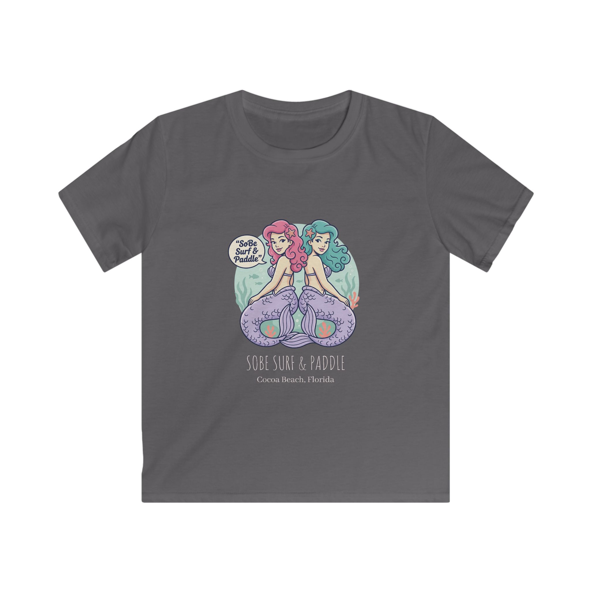 Kids Tee — Cute Twin Mermaids "Sisters & Seafoam" Graphic Shirt - Image 7