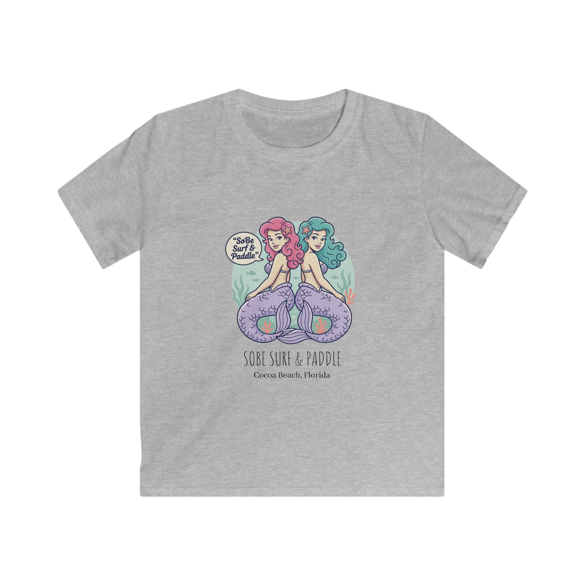 Kids Tee — Cute Twin Mermaids "Sisters & Seafoam" Graphic Shirt - Image 13