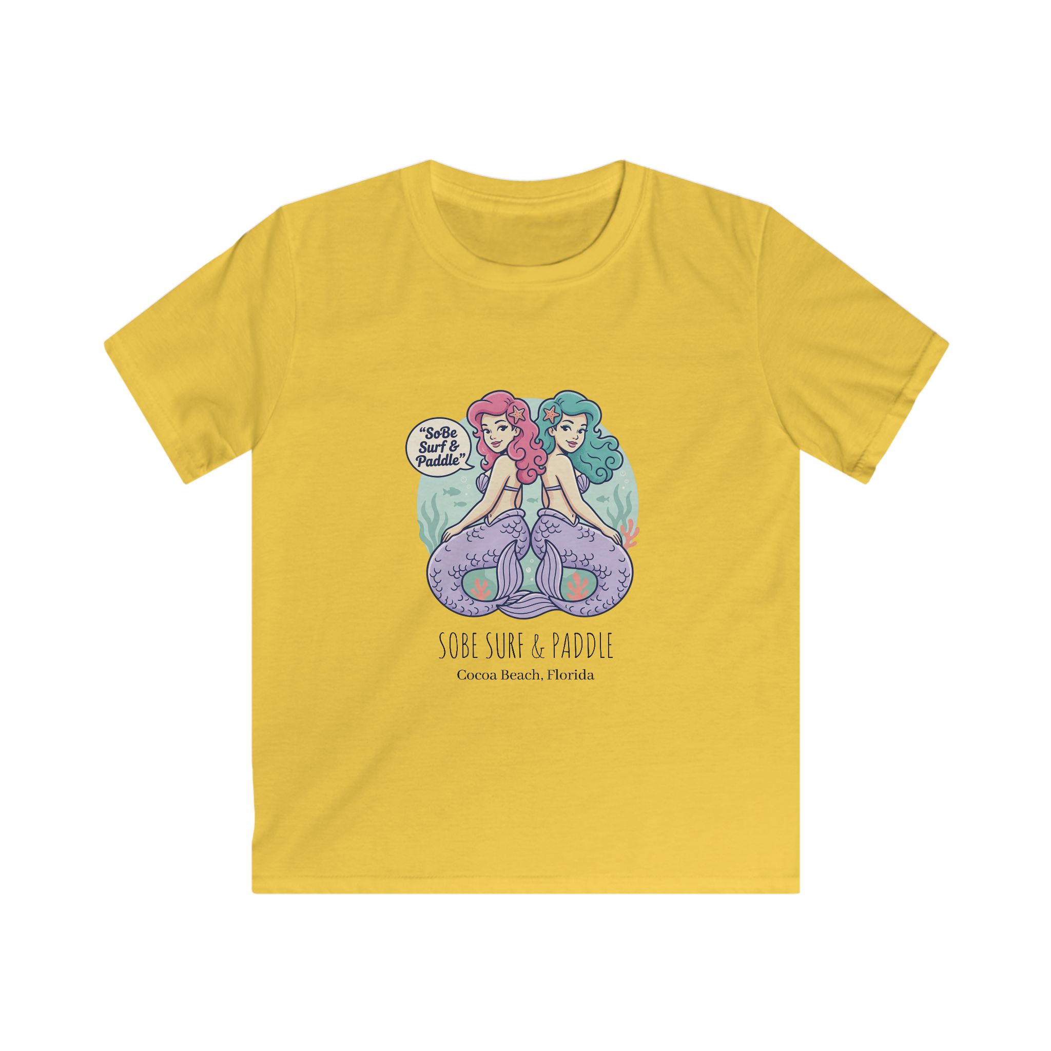 Kids Tee — Cute Twin Mermaids "Sisters & Seafoam" Graphic Shirt - Image 4