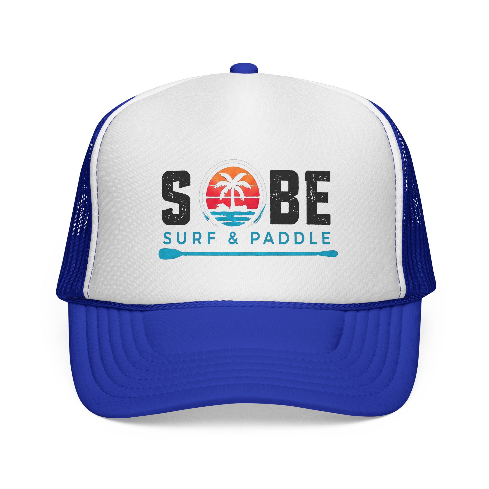 Sobe Surf & Paddle Trucker Cap — Retro Beach Palm Mesh Hat - Image 13