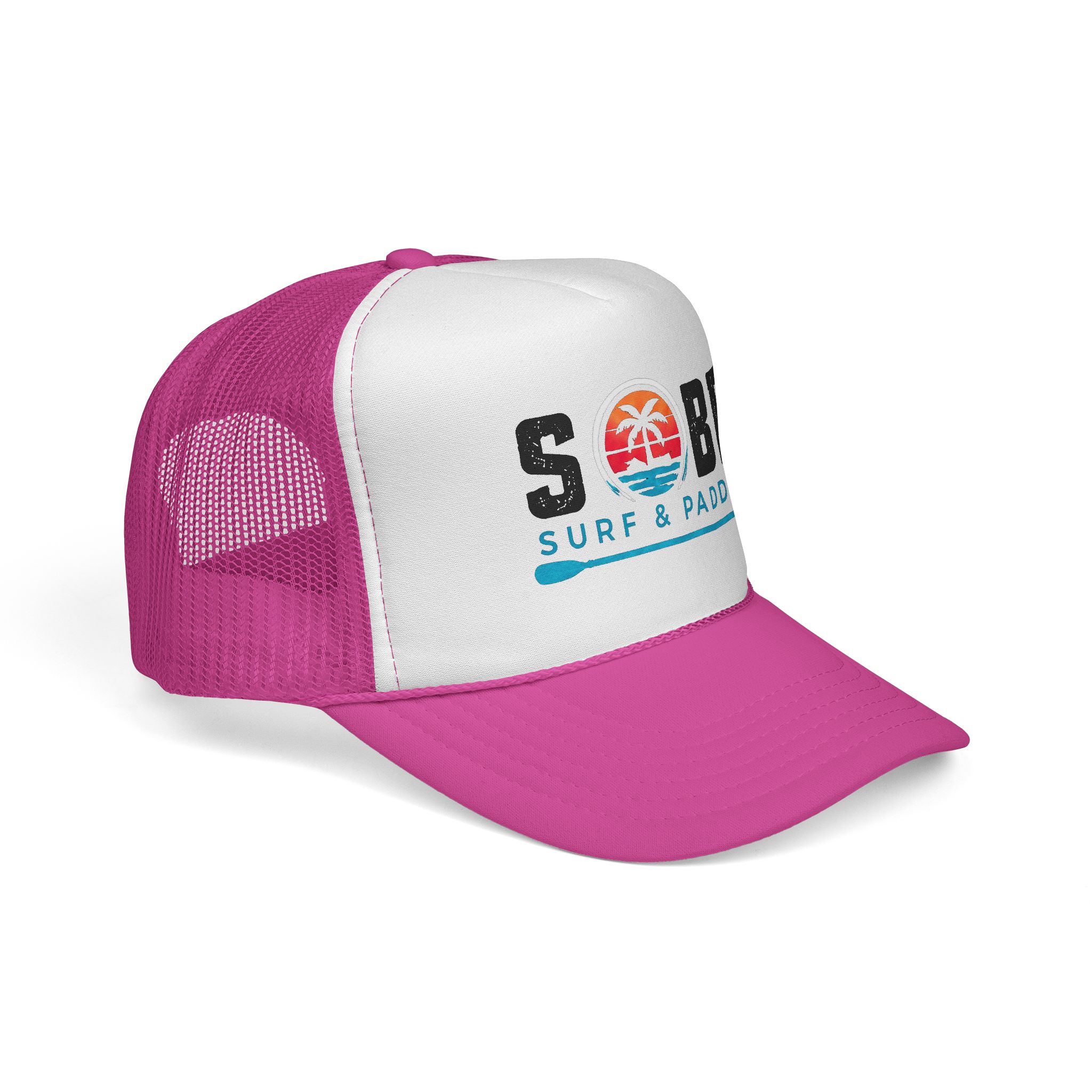 Sobe Surf & Paddle Trucker Cap — Retro Beach Palm Mesh Hat - Image 18