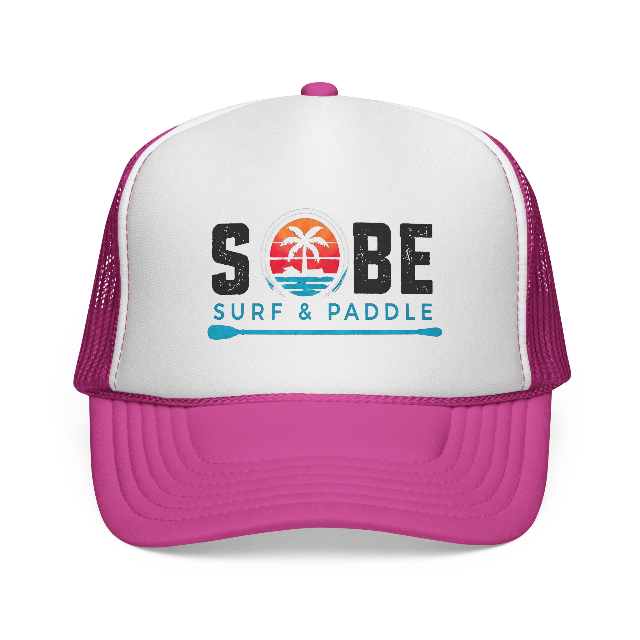 Sobe Surf & Paddle Trucker Cap — Retro Beach Palm Mesh Hat - Image 17